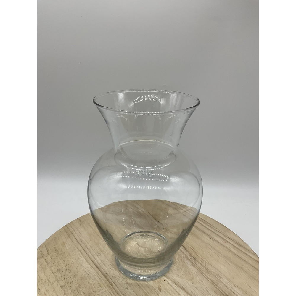 Clear Glass Flower Vase Bulb Shape Large Centerpiece Tabletop Decor Home - Picture 3 of 8